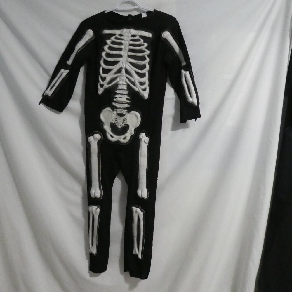 Black Skeleton Halloween Costume Without Skull, Gloves and Feet | Kids 8-10